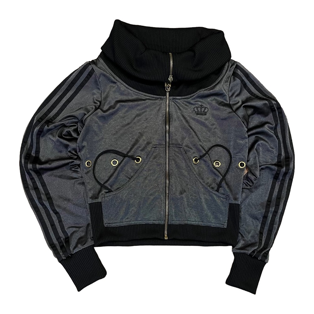 Adidas Missy Elliott Respect Me Y2K Cropped  Track Jacket Size 38 Black